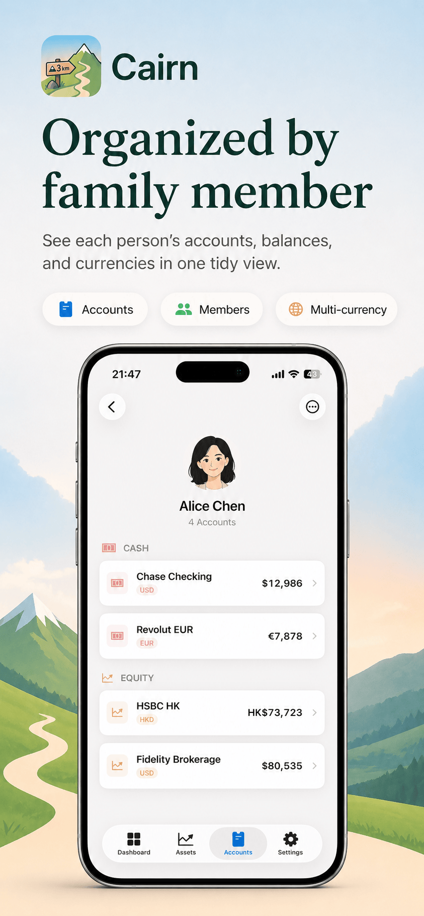 Multi-currency holdings and physical assets